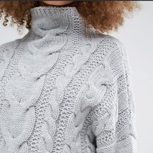 J.O.A. Gray Cable Knit Sweater